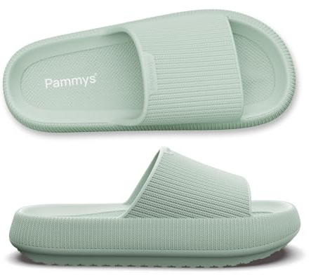 PAMMYS Originals Damen-Sandalen - Bequeme Sommer-Slides aus 100% Eva - Vegan & BPA-Frei - rutschfeste Badelatschen für Strand, Stadt, Garten & Pool - Khaki - Größe 36/37