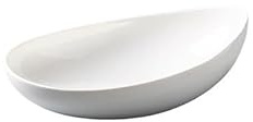 Piatti Moderni Piatto lungo in ceramica bianca pura da 9,5 pollici, piatto freddo, rettangolare irregolare profondo, stoviglie speciali for ristoranti e club Piatto Fondi(14 in)