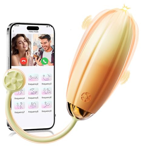 REXHUNK Mini Vibrator Egg with App Control, Women Sex Toy Panty G Spot Lemon Vibrator, Pumpkin Vibrating Egg 10 Vibration Mode, Female Wearable Clitoral Vibrators Bullet Anal Plug Sex Toys for Couples