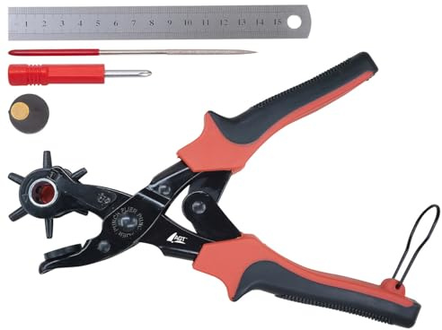 Pince perforatrice pour cuir avec tournevis, règle et lime [AGT]