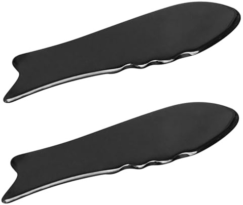 ZUNOXAZ 2 St Gua Sha Verktyg i Oxhorn Hållbar och Portabel Guasha Skrapa för Ansikte och Kropp Främjar Cirkulation och Muskelavslappning Lämplig för Spa och Hemmabruk
