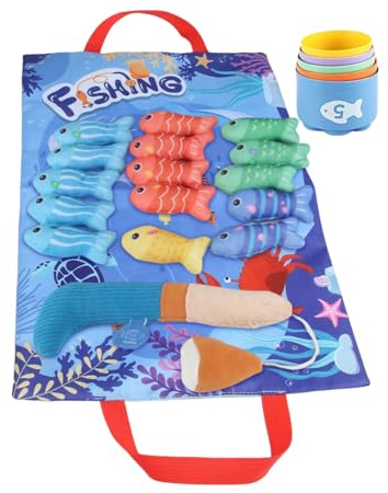 Angelspiel,Stapelbecher Angelspiel Aus Stoff,Interaktives Lernspielzeug Mit Stapelbechern Sinneswahrnehmung Für Vorschulkinder Wasser Kinder Badewanne Partyschwimmbecken | Lernspielzeug Für