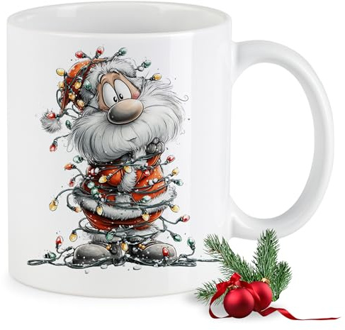 GRAZDesign Weihnachtstasse Weihnachtsmann Kaffeebecher als Geschenk zur Weihnachten Keramik 330ml - Weihnachtsmotiv 8