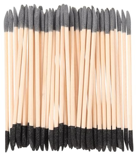 ABOOFAN Holz Maniküre Schleifstäbchen Doppelseitig Holzstäbchen Nagelhautstäbchen Nagelpflege Werkzeug Einweg Nagelschleifer für Professionelle Nagelkunst Fuß und Handpflege
