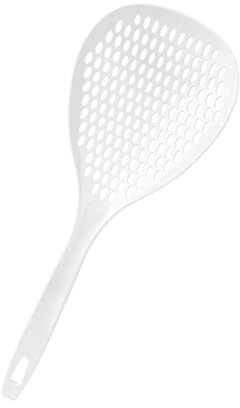 Riuulity Cucchiaio per Schiumarola con Fessura in Stile Giapponese, Mestolo in Plastica Resistente Al Calore con Manico Lungo per un Filtraggio Efficiente in (WHITE)