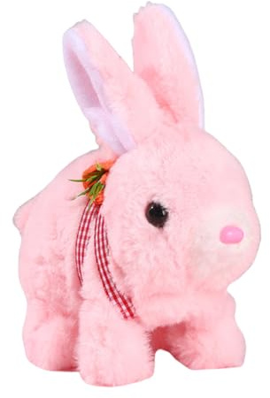 Realistic Bunny Plush - Interactive Electronic Toy, Cute Stuffed Rabbit with Jumping Action, Pet Figure with Ear Twitching Motion, Animated Animal Doll, Soft for Play Experience