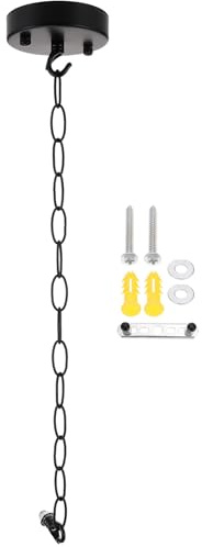 KOCKSHION Heavy Duty Iron Chandelier Chain with Vintage Ceiling Canopy and Chandelier Plate, Rust Resistant Light Fixture Chain for Pendant Light Fitting, for Home Decoration
