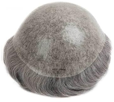 Parrucchino for capelli umani da 6 pollici con nodi doppi 0,1-0,12 mm Protesi for maschili in pelle Poly PU Protesi Capelli Uomo(8x10)