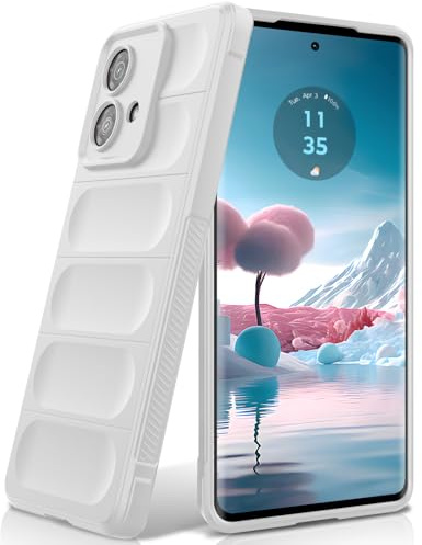 BonYonka Funda para Motorola Moto Edge 40 Neo, Case de Silicona Resistente a Golpes y Arañazos, Forro de Microfibra Suave, Funda Integral con Protección para La Cámara, Blanco