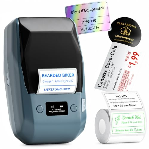 NIIMBOT M2 Imprimante d'Étiquettes Transfert Thermique, Bleu