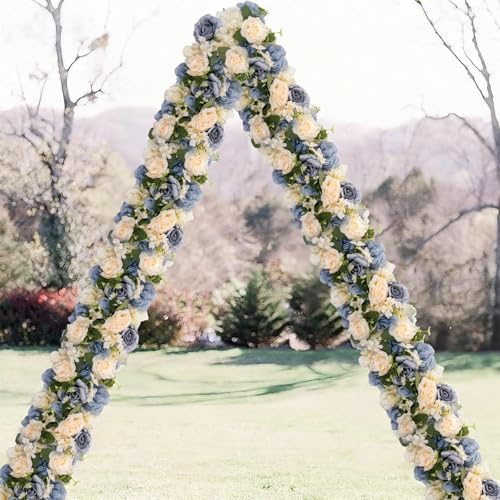 GarveeLife Lifelike Silk Peony Flower Garland Set of 6, Artificial Floral Garland Runner with Flexible Mesh Back for Wedding Arch Decor, Wall, Staircase, Party Background, Home and Event Decoration