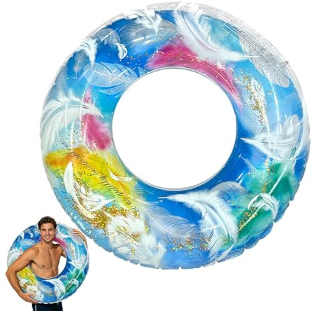 Anello da Nuoto per Adulti Galleggiante per Piscina Gonfiabile - Tubo 'acqua in PVC resistente, Valvola di sicurezza per gonfiaggio rapido, Design stabile 'equilibrio di galleggiamento, Adatto