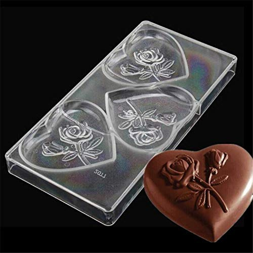 3D Grand Cœur Chocolat Moule Transparent en Polycarbonate Plateau DIY Fait à la Main Fabriquant Glace Muffin Plats à Four Poêle Confiserie Gâteau Forme Cuisson Pâtisserie Outils Plastique à - B