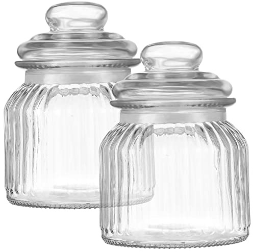 Cabilock 2 Stück Klarglas Vorratsglas Mit Deckel Luftdichte Lebensmittelgläser Glas Vorratsglas Weihnachten Bonbonglas Trockenobst