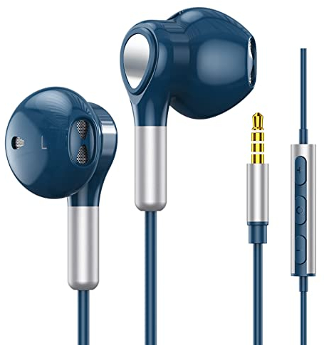 Écouteurs, Ecouteurs Filaire avec Microphone et Contrôle du Volume, Écouteurs Intra-Auriculaires avec Anti-Bruit Stéréo Compatibles avec iOS,Android,Tablette etc la Plupart des Appareils Jack 3,5 mm