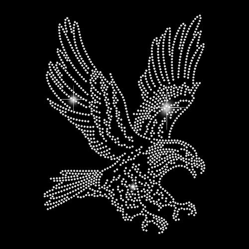 SUPERDANT Eagle Calcomanía de Transferencia de Calor con Diamantes de Imitación para Planchar Camiseta de Fiesta para Niños Pegatinas de Fijación En Caliente con Transferencia de Calor de Cristal