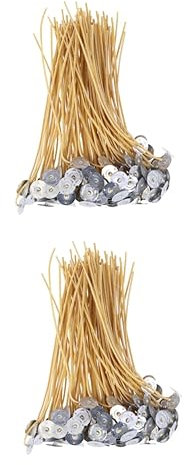 Garneck 2 Set di Stoppini per Candele A Basso con Linguetta Spago E Cera D'api per La Fabbricazione di Candele 100 Pezzi*2