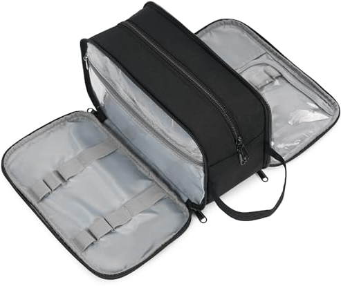 Narwey Kosmetiktasche Kulturbeutel Damen Schminktasche & Waschtasche Herren Große Reise Kosmetikbeutel Kulturtasche Make Up Tasche (Schwarz)