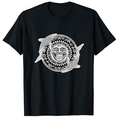 Weißspitzenhochseehai Tiki Totem T-Shirt