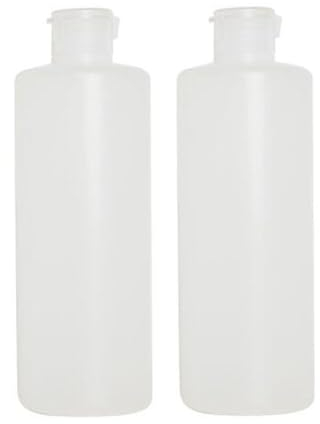 OHEETU 2 bocaux vides de 400 ml en plastique transparent et doux avec couvercle rabattable pour échantillons de maquillage, lotions, gel douche, shampoing, articles de toilette