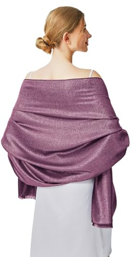 vimate Sparkling Metallic Pashmina Shawl Wraps Scarf for Evening Party Bridal Wedding Formal Dresses