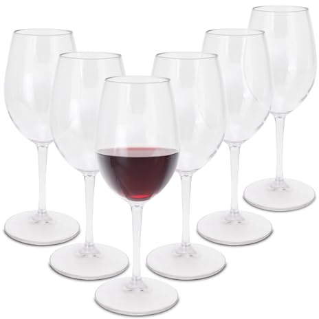 Spetebo Mehrweg Kunststoff Weinglas 330 ml - 6er Set