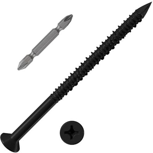 WenSilon(30 PCS) 1/4x4 Black Concrete Screw Anchor Black Flat Head for Anchoring to Masonry, Block or Brick Stucco