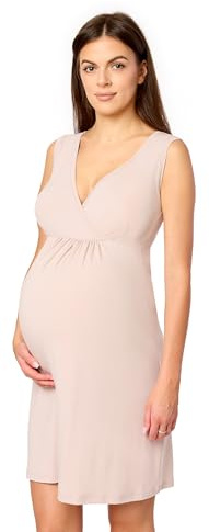 Merry Style Camisón premamá de Mujer para Dormir de Viscosa Combinación Interior para Mujeres Camisón Ligero Maternidad Transpirable y Amigable con la Piel MS10-467 (Polvo Rosa, XXL)