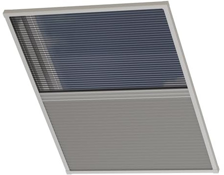 Cocoon Dachfenster Verdunkelung mit Moskitonetz 80x120 - Thermo Rollo - Einfache Montage - Grau