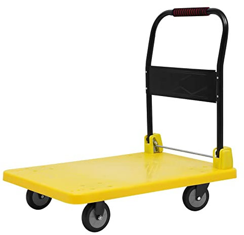 Plattformwagen klappbar,400kg Transportwagen mit Leise Rollen Paketwagen, Transporthilfe für Lagerhaltung, Umschlag, Eilzustellung 58 * 87cm