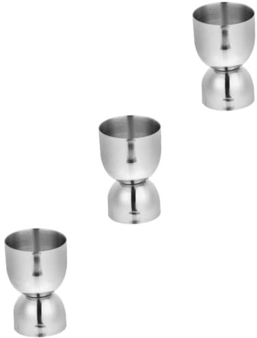 Cabilock 3 Pezzi Tazza Dosatrice Jigger Drink Misura Doppio Jigger Misura Campana Jigger Misurazioni in Acciaio Misuratore Jigger Misurino Tazza Jigger Mixer Bar Jigger Argento in Acciaio