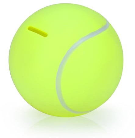 H&W Alcancía de pelota de tenis, hucha inastillable con temática deportiva de tenis, regalo para fanáticos del tenis, niños, señoras y caballeros