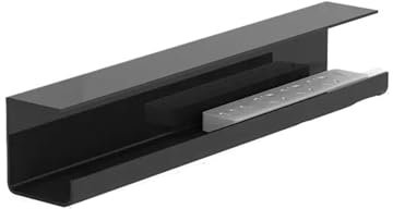Bandeja Portacables Bajo La Mesa Organizador de cables debajo de la mesa, bandeja de cables debajo del escritorio, bandeja de protección de diseño ampliado sin rastro for varias mesas Para Cables(Blac