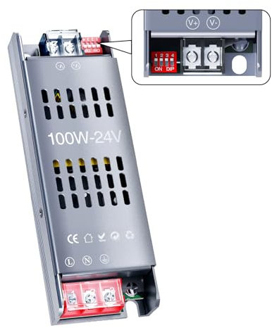 Kosoom Transformateur LED 24v 100W 4.16A 1pcs 230V 220V alim DC Transfo pour ruban LED driver dimmable alimentation basse tension transfo pour power supply tranformateur Alimentation 24v