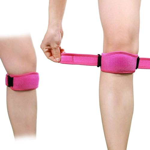 2 Pezzi Tutore Ginocchio Regolabile, Fascia Ginocchio, Cinturino Sottorotuleo Supporto per Pallacanestro, Correre, Jumpers Ginocchio, Pallavolo, Tendonite, Artrite