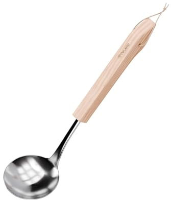 Dewello® Sauna-Kelle aus Massivholz - 42,5 cm lang, ergonomisch, langlebig, ideal für präzise Aufgüsse in Sauna & Wellness