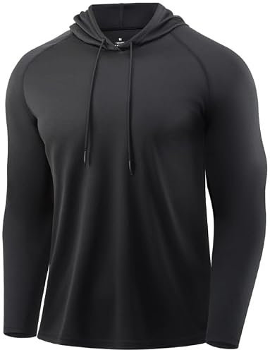 X-thud Men Hoodies Long Sleeve Quick Dry Workout Fitness Athletic Gym Hood Shirts