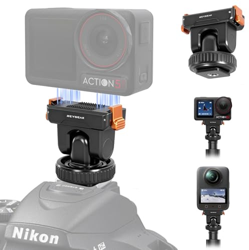 REYGEAK Kallsko actionkamera magnetisk snabbfrigörande adapterfäste, stativfäste för DJI Osmo 360/Action 5 Pro adapterfäste med 1/4 tum skruvhål för Osmo Action 3/4 kameratillbehör