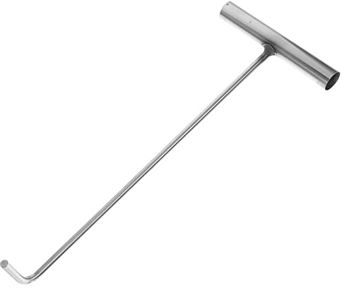 Luxshiny Heavy Duty Stainless Steel Manhole Cover Hook T Shape Lift Tool with Comfortable Grip for Safe Storm Drain Grate Removal and Multi Purpose Pulling Applications
