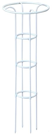 Enrejado de metal para plantas trepadoras de 48 x 130 cm, soporte para paraguas para vides y flores, elegante decoración de jardín blanca, ideal para el crecimiento de plantas y jardinería vertical
