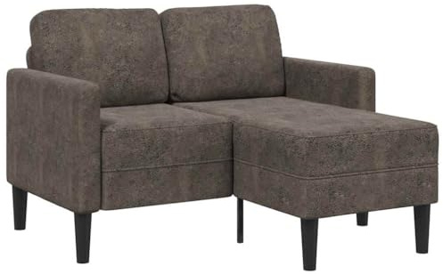 YuuSsea 2er-Sofa mit Chaiselongue L-Form Dunkelgrau, 125 cm Kunstleder, Robustes Metallgestell, für Wohnzimmer, kleine Räume
