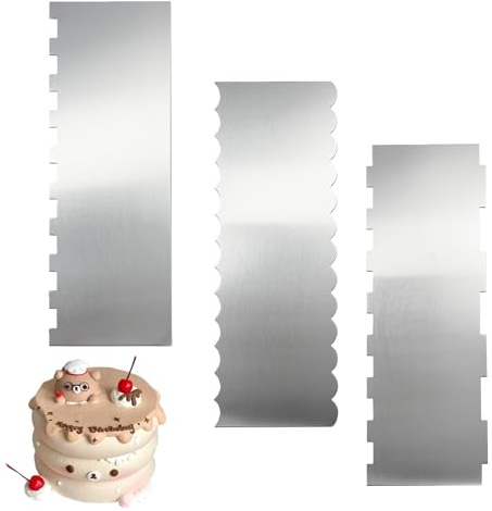3 Stück Tortenspachtel,Torten ZubehöR,Edelstahl,22x 8cm,Cake Backen Spachtel,Tortenschaber Einstreichen Kuchenschaber Set,Kuchen Palette Teigkarte,Zum Back Buttercreme Form,Frost Knife Schaber