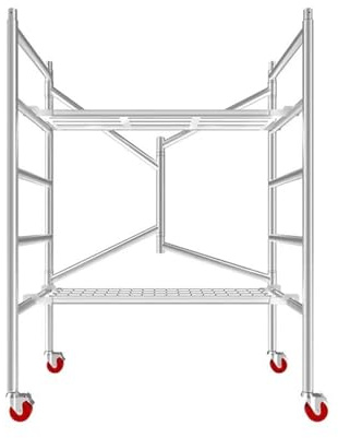 Andamio plegable con plataforma elevadora gruesa, portátil, multifuncional, for el hogar, ruedas, estante decorativo Andamio plegable portátil(165-70-140cm)