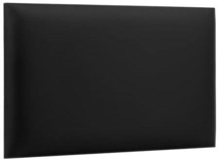 murando - Gepolstertes Wandkissen Bettkopfteil Rechteck Kunstleder 40x50 cm - Polsterpaneel Wandpaneele Gepolstert Wanddeko Schlafzimmer Wohnzimmer Kinderzimmer - Schwarz