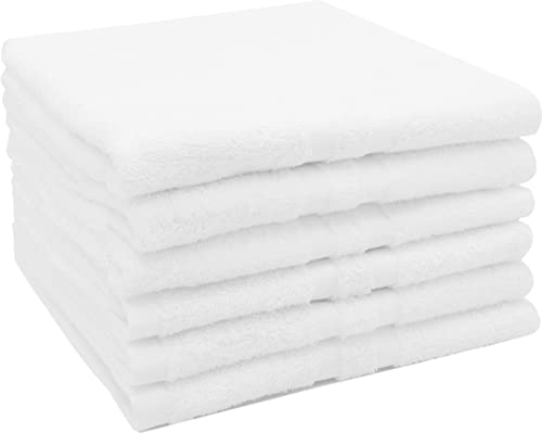 ZOLLNER 6 Toallas de Mano para Lavabo, 50x70 cm, 450 g, algodón, Blancas