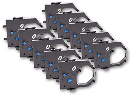 vhbw 10x Cinta de color de escritura compatible con IBM 2380-001, 11A3540, 2380-1, 2381, 2380, 1040930, 2300 impresora de matriz o de tickets - negro