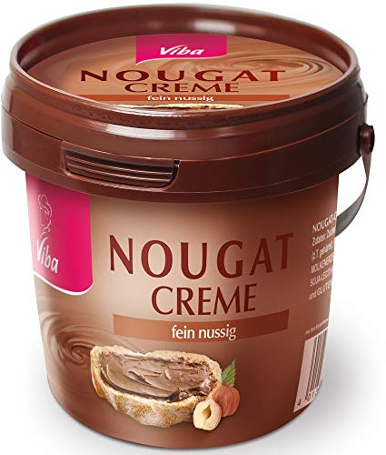 Viba Nougat Creme 375 g - Aufstrich mit Haselnüssen & Mürbegebäck | Thüringer Original seit über 100 Jahren – inkl. Kochbuch & Ostalgie-Geschenkkarte