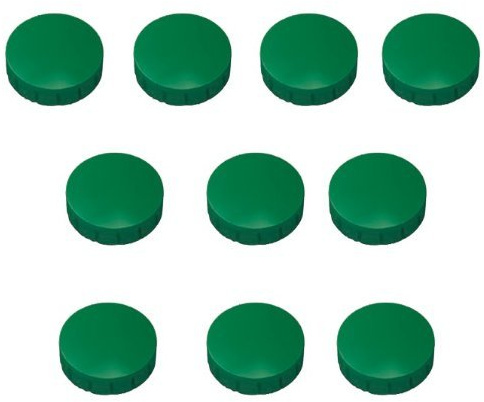 MAUL 30x Magnete, Haftmagnete für Whiteboard, Kühlschrankmagnet, Magnettafel, Magnetwand, Magnet Rund (Grün | 30 Stück, 32)