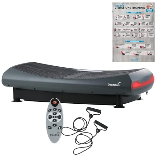 Skandika Plateforme vibrante 4D V2000 - Vibration 4D jusqu'à 40 Hz - incurvée - Haut-Parleur Bluetooth - Télécommande - 60 Niveaux - Vibrations oscillantes