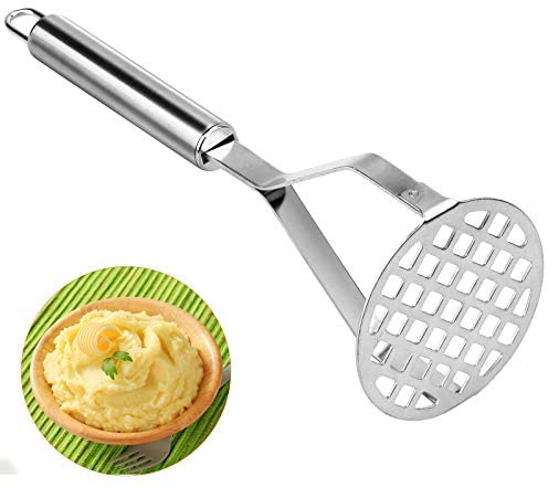 Komoyo Schiacciapatate in Acciaio Inox, Schiacciapatate Portatile per Verdure Frutta Versatile Schiacciapatate con Griglia Traforata, Resistente al Calore